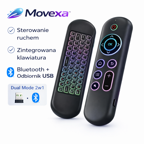 Movexa™ – Inteligentny Pilot Air Mouse 2w1 (Bluetooth + USB)