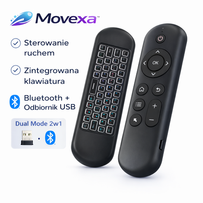 Movexa™ – Inteligentny Pilot Air Mouse 2w1 (Bluetooth + USB)